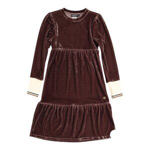 Like Flo Taupe Velvet Dress Brand New Tiered